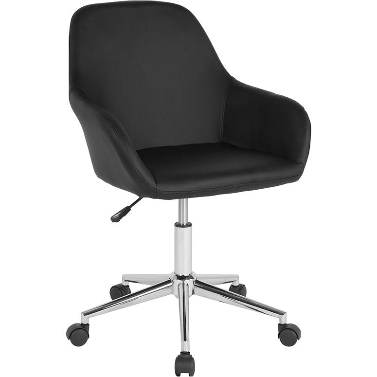 Cortana Home and Office Mid-Back Chair in Black LeatherSoft