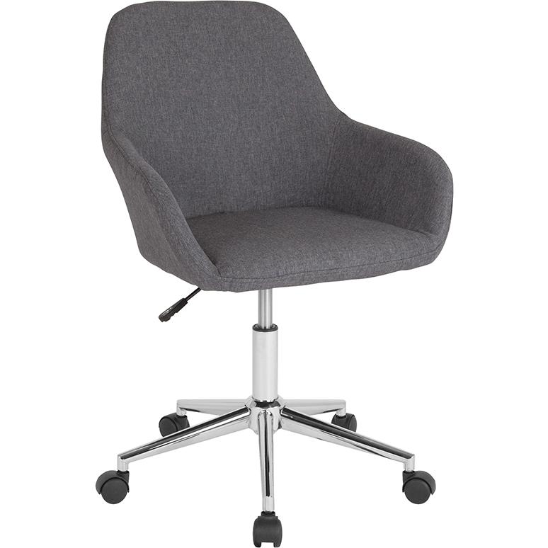 Cortana Home and Office Mid-Back Chair in Dark Gray Fabric