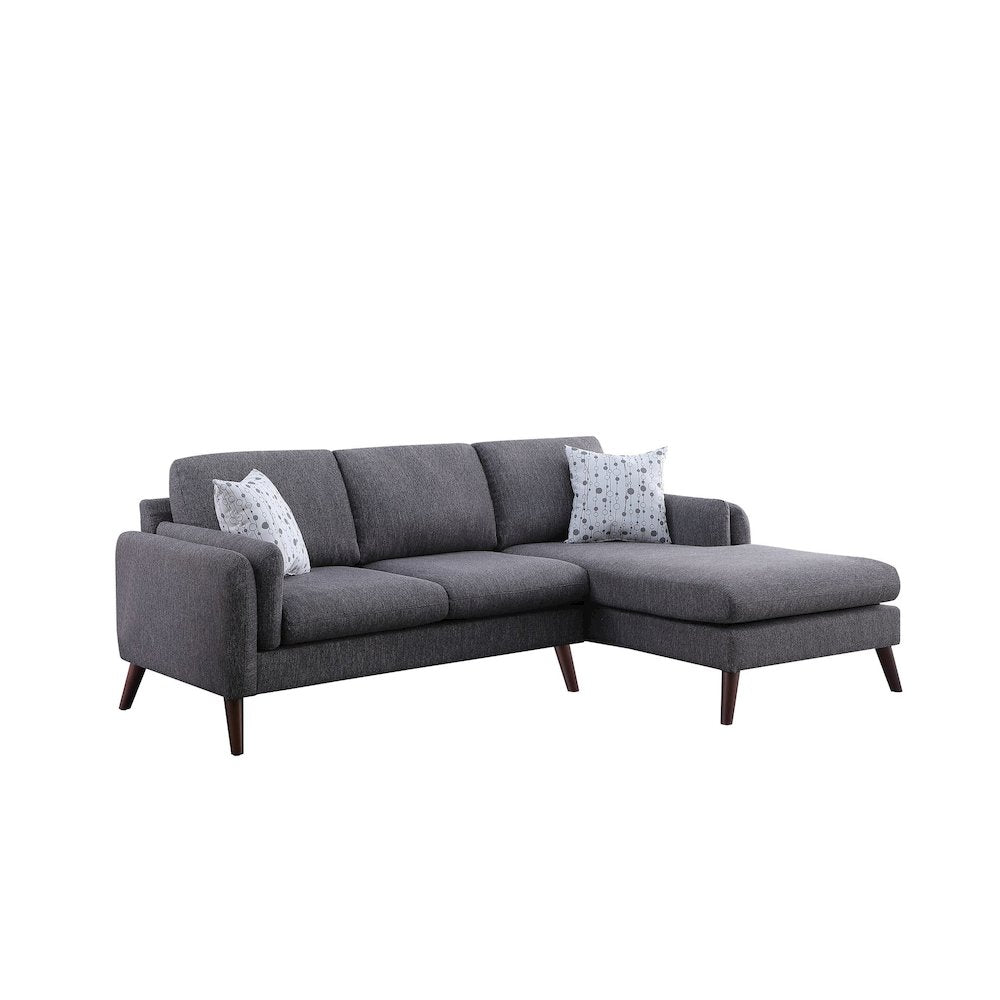 Founders Light Gray Cotton Blended Fabric Sectional Sofa Chaise