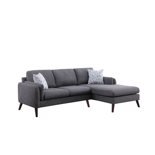 Founders Light Gray Cotton Blended Fabric Sectional Sofa Chaise