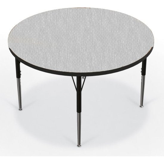 Activity Table - 42" Round - Gray Nebula Top Surface - Black Edgeband