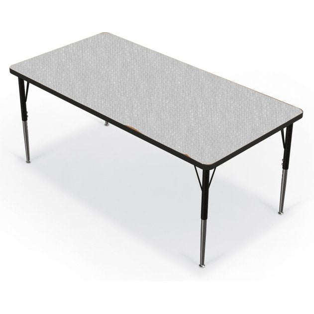 Activity Table - 30"X60" Rectangle - Gray Nebula Top Surface - Black Edgeband