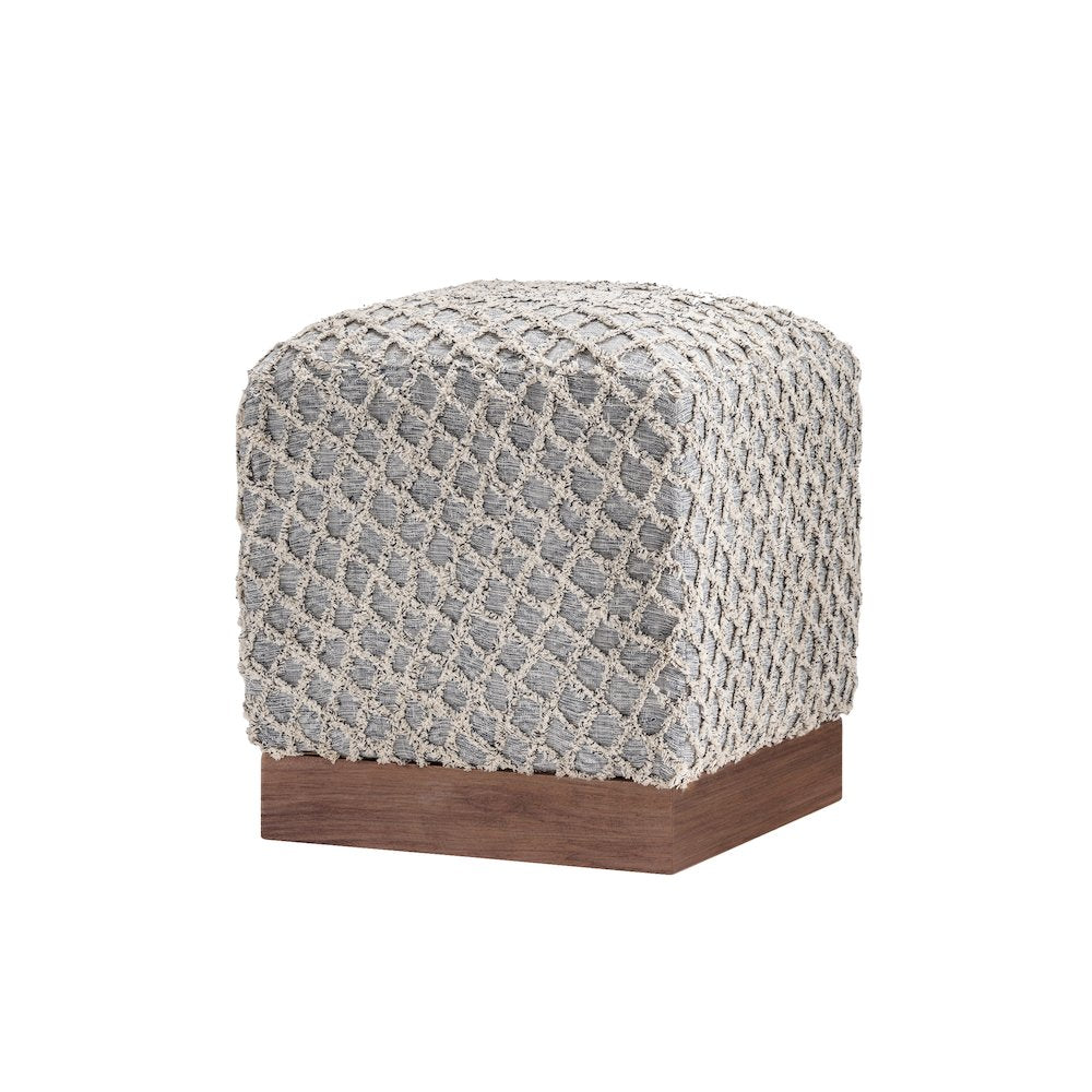 Evolution by Crestview Lauren Fabric Wood and Fabric Stool in Gray