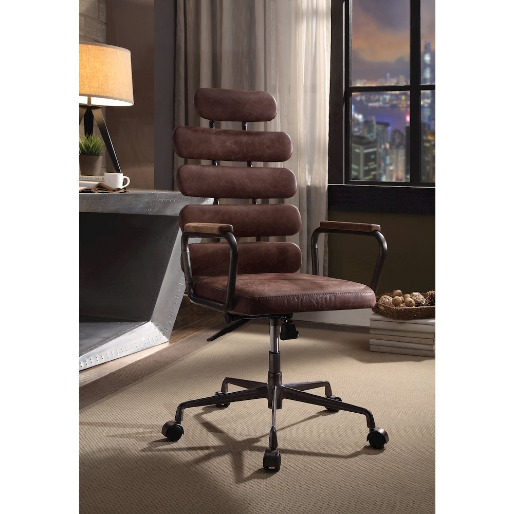 Calan Executive Office Chair, Vintage Whiskey Top Grain Leather