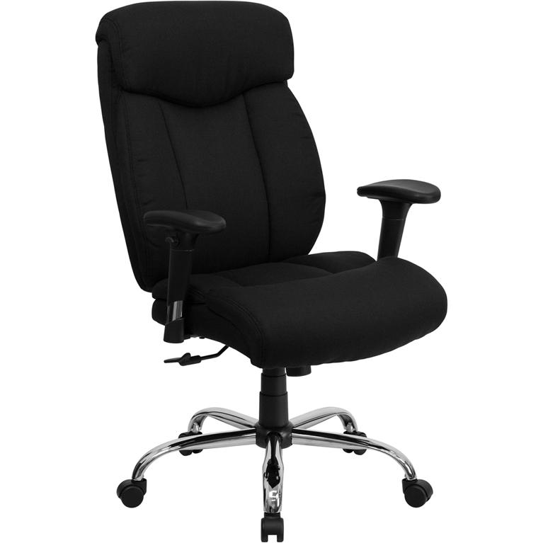 HERCULES Series Big & Tall 400 lb. Rated Black Fabric Executive Ergonomic Office Chair with Full Headrest and Arms