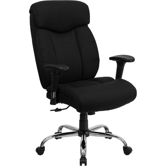 HERCULES Series Big & Tall 400 lb. Rated Black Fabric Executive Ergonomic Office Chair with Full Headrest and Arms