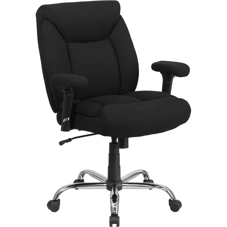 HERCULES Series Big & Tall 400 lb. Rated Black Fabric Deep Tufted Swivel Ergonomic Task Office Chair with Adjustable Arms