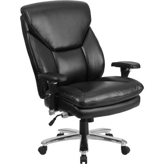 HERCULES Series 24/7 Intensive Use Big & Tall 400 lb. Rated Black LeatherSoft Ergonomic Office Chair with Lumbar Knob