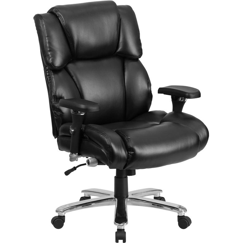 HERCULES Series 24/7 Intensive Use Big & Tall 400 lb. Rated Black LeatherSoft Executive Lumbar Ergonomic Office Chair