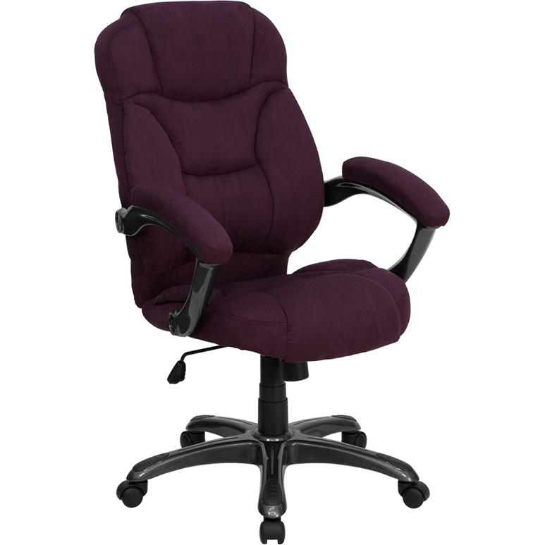 High Back Grape Microfiber Contemporary Executive Swivel Ergonomic Office Chair with Arms