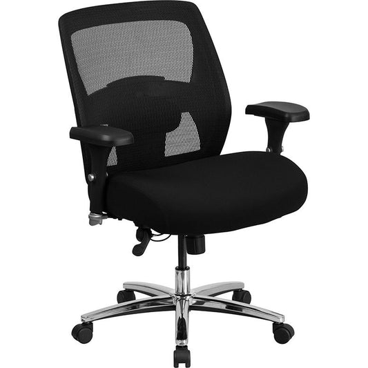 HERCULES Series 24/7 Intensive Use Big & Tall 500 lb. Rated Black Mesh Executive Ergonomic Office Chair with Ratchet Back