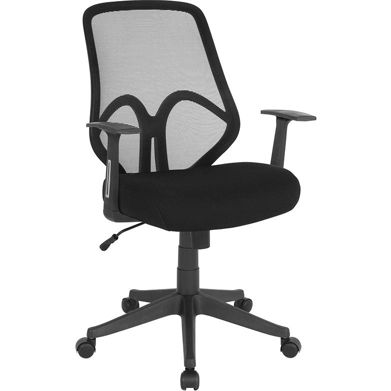 Salerno Series High Back Black Mesh Office Chair with Arms