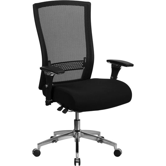 HERCULES Series 24/7 Intensive Use 300 lb. Rated Black Mesh Multifunction Ergonomic Office Chair with Seat Slider