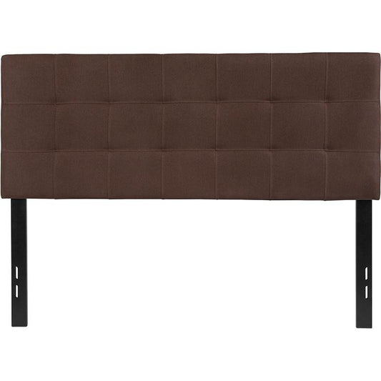 Bedford Tufted Upholstered Full Size Headboard in Dark Brown Fabric