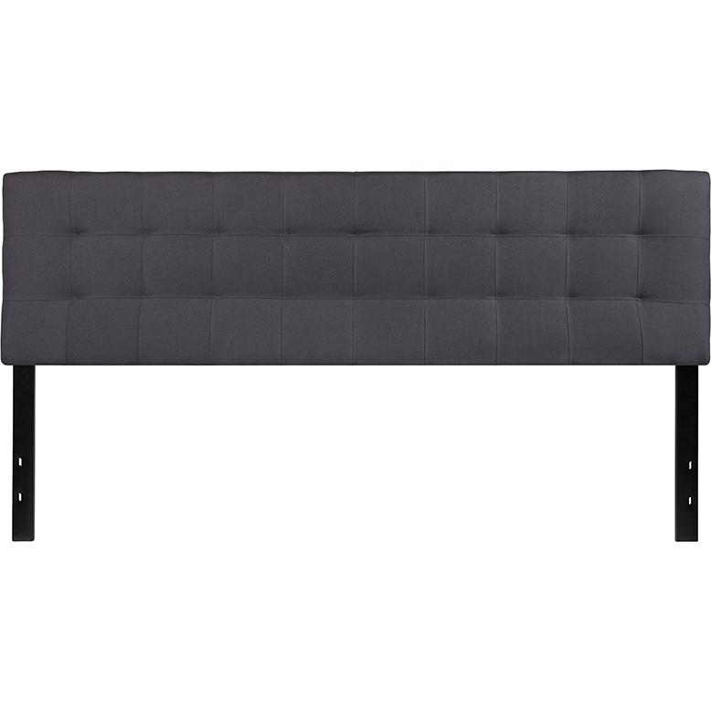 Bedford Tufted Upholstered King Size Headboard in Dark Gray Fabric