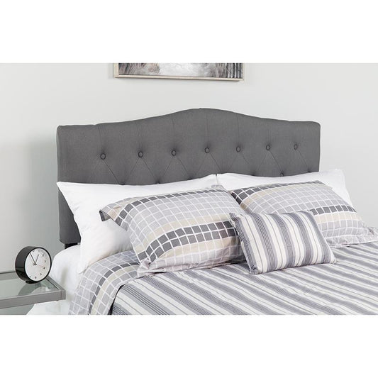 Cambridge Tufted Upholstered Full Size Headboard in Dark Gray Fabric