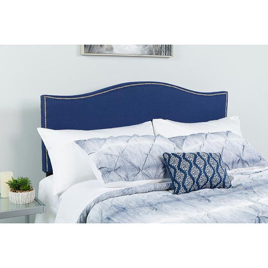 Cambridge Tufted Upholstered Queen Size Headboard in Navy Fabric