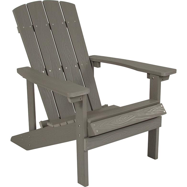 Charlestown All-Weather Poly Resin Wood Adirondack Chair in Gray