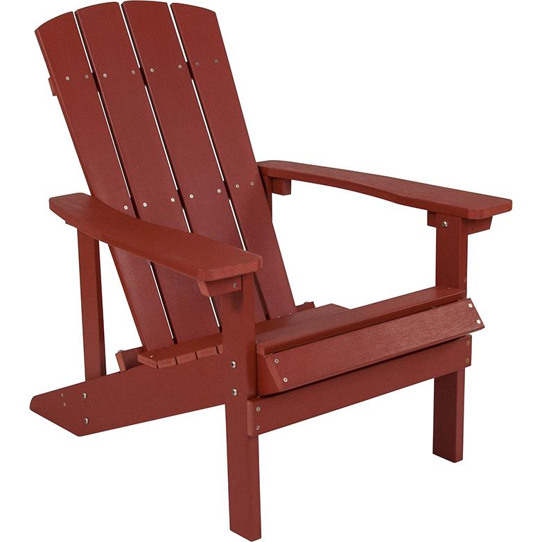 Charlestown All-Weather Adirondack Chair in Red Faux Wood