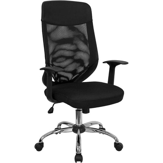 High Back Black Mesh Executive Swivel Office Chair with Arms