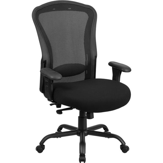 HERCULES Series 24/7 Intensive Use Big & Tall 400 lb. Rated Black Mesh Multifunction Synchro-Tilt Ergonomic Office Chair