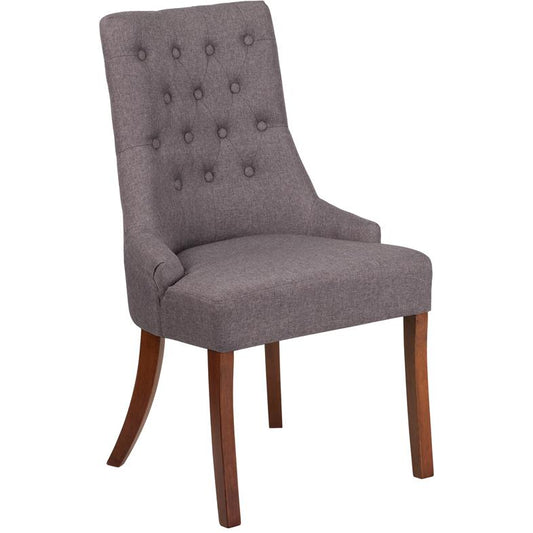 HERCULES Paddington Series Gray Fabric Tufted Chair