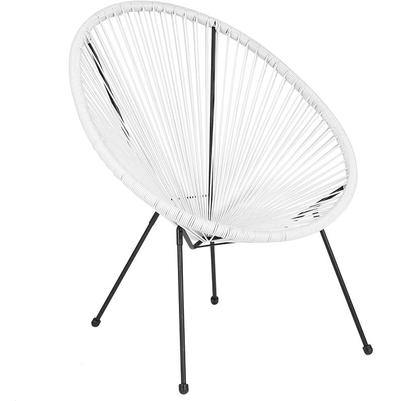 Valencia Oval Comfort Series Take Ten White Papasan Lounge Chair