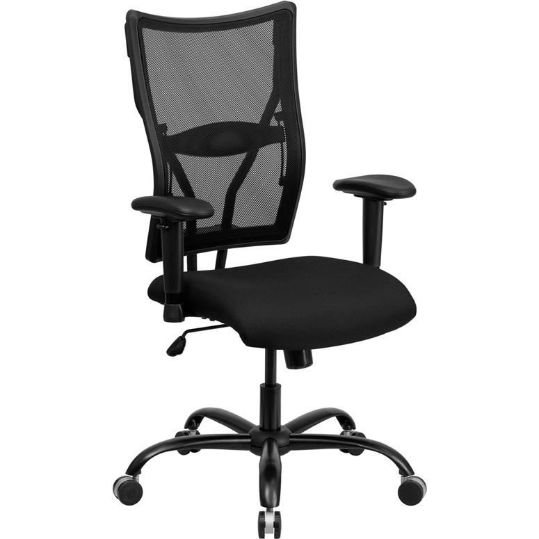 HERCULES Series Big & Tall 400 lb. Rated Black Mesh Executive Swivel Ergonomic Office Chair with Adjustable Arms