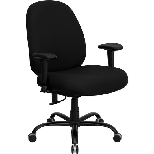 HERCULES Series Big & Tall 400 lb. Rated Black Fabric Executive Ergonomic Office Chair with Adjustable Back and Arms