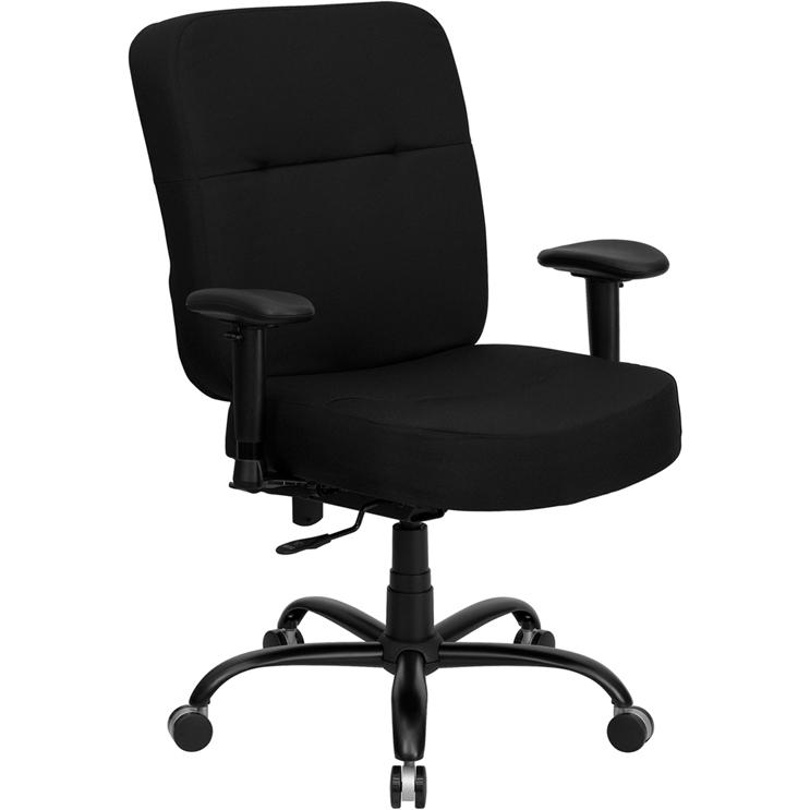 HERCULES Series Big & Tall 400 lb. Rated Black Fabric Rectangular Back Ergonomic Office Chair with Arms