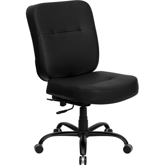 HERCULES Series Big & Tall 400 lb. Rated Black LeatherSoft Executive Swivel Ergonomic Office Chair with Rectangle Back